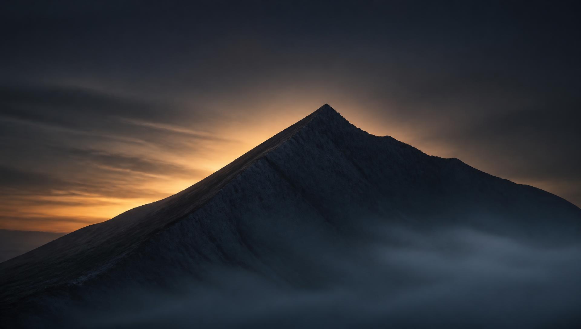A climber steadily ascending a ridge in early morning light
